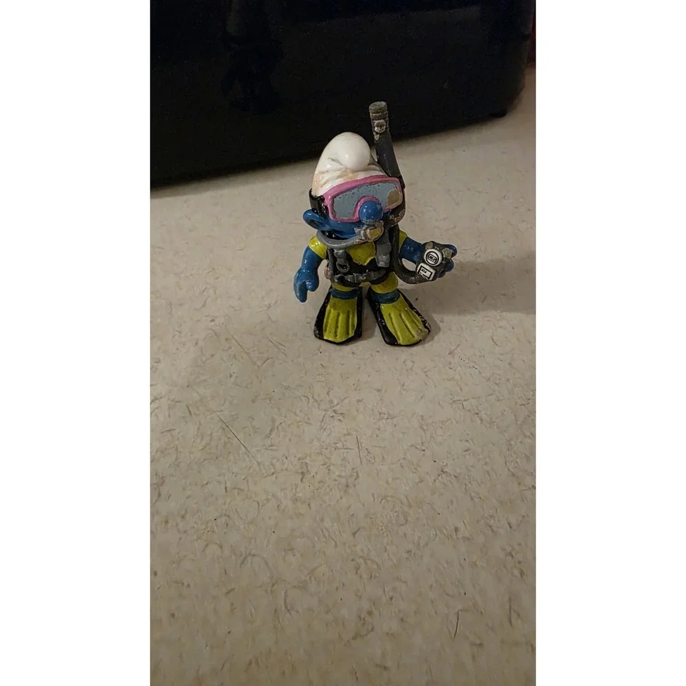 Smurfs 20466 Scuba Diver Smurf Vtg Figure Mask Snorkel Schleich PVC Figurine